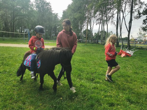 Na zdjęciu dziecko na kucyku