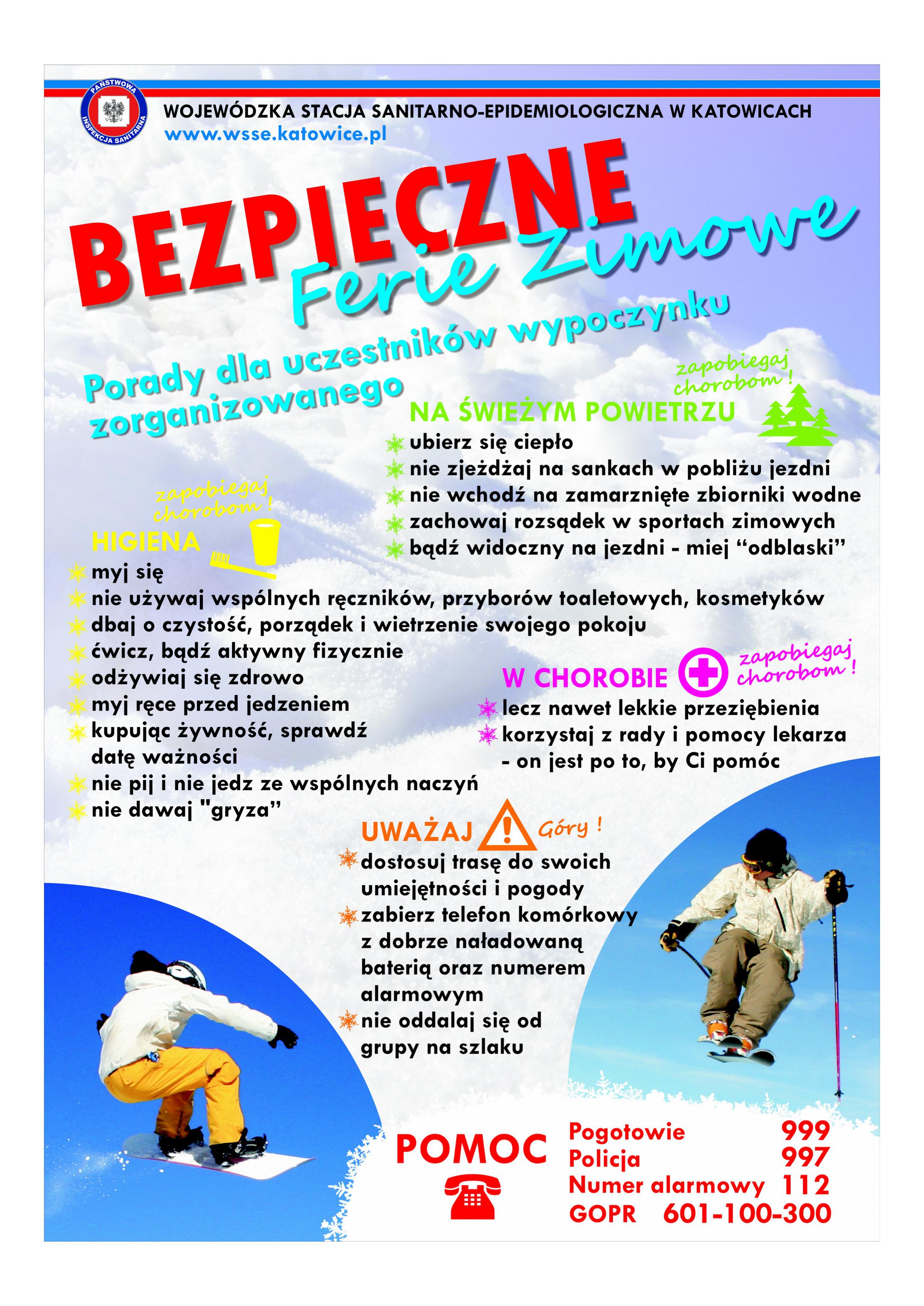 Pomysł Na Plakat Bezpieczne Ferie "Bezpieczne Ferie 2020": Gminny ośrodek kultury